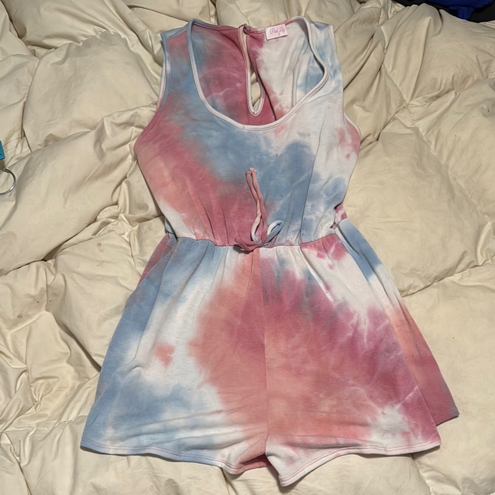 Tie-Dye Romper - Pink and Blue